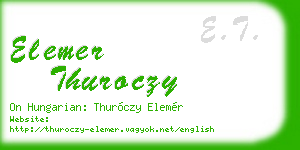 elemer thuroczy business card