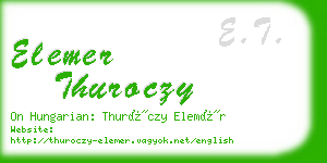 elemer thuroczy business card